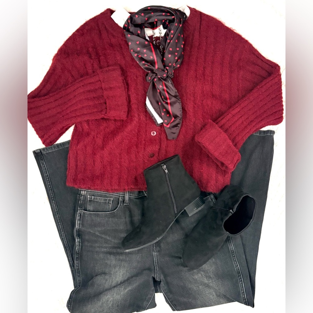 WILD FABLE Ribbed Crewneck Cardigan